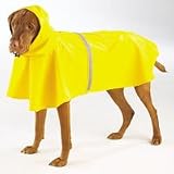 Guardian Gear Vinyl Dog Rain Jacket with Reflective Strip, Large, Yellow