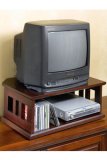 Mission Two-tier Tv Turntable 25"tv Chestnut