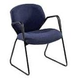 Resolution  6200 Series Guest Arm Chair, Sled Base, Navy Blue Fabric