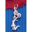 Sterling Silver Cheerleader with Pom Pom Charm