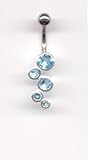 Bubbles Navel Bar in Aqua