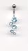 Bubbles Navel Bar in Aqua