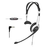 foldable Phone Headset for Either Ear, 4'' Cord, 2.5mm Plug (PANKXTCA92)