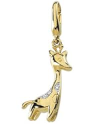 14K Yellow Gold .015 ct tw Diamond Giraffe Charm
