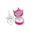 D.M. Pink Petite Princess Crown Necklace in Figural Gift Box