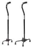 [Itm] Black, 6 x 8 footprint [Acsry To]: Bariatric Aluminum Quad Canes - Black, 6 x 8 footprint