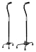 [Item]: Black, 8" x 12 footprint [Additional Info]: Medline Safety-Lock, Push-Button Bariatric Offset Handle Canes. -500 lb. weight capacity. -All steel construction. -Double-plated base with extremely-strong welds. -Solid brass, push button adjustment