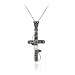 Stunning Floral Sterling Silver Cross simulated Pearl & Marcasite Pendant Stunning Floral Sterli
