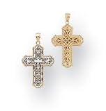 14kt. Two Tone, Reversible Cross Charm