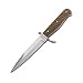 Trench Knife, Wood Handle, Plain, Leather Sheath