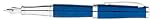 Cross Sauvage Azurite Blue Crocodile Pattern with Chrome Appointments Fountain Pen with Fine Rhodium Plated 18 Karat Gold Nib (AT0316-5FD)