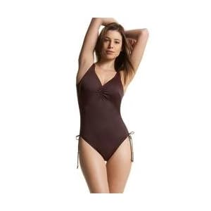 Buy Bahamas underwire v neck suit with adjustable leg 36G (label 36F) Bitter Chocolate