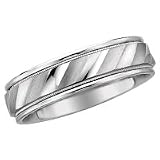 Men's 14kt. White Gold, Carved Wedding Band