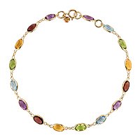 14kt. Yellow Gold, Multi-Colored Gemstone Fashion Bracelet