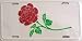 Rose Design - White Metal License Plate Image