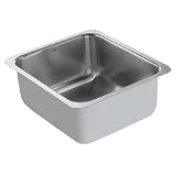 MOEN 22351 Lancelot 14-Inch-by-16-Inch-by-8-Inch Single Bowl Kitchen Sink, Satin