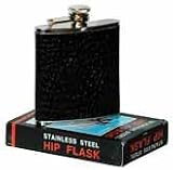 6 Oz. Crocodile Skin L@@ks Vinyl Hip Flask