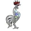 Silver Tone Rooster Animal Pin Brooch