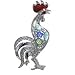 Jewelry : Silver Tone Rooster Animal Pin Brooch