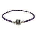 Charm Bracelet by Loving the Bead &copy; Bracelet Lilac Leather Silver Plated Bracelet for Slide-On Slide-Off Bead Charms. Free P&P with all Loving the Bead purchases over &pound;10