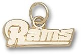 St. Louis Rams Solid 10K Gold ''RAMS'' 1/4'' Pendant