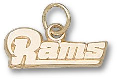 St. Louis Rams Solid 10K Gold ''RAMS'' 1/4'' Pendant
