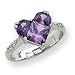 Sterling Silver Heart Purple CZ (Cubic Zirconia) Ring
