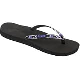 Sandals:Reef Women's Ginger Flip Flop,Black/Blue,8 M US
