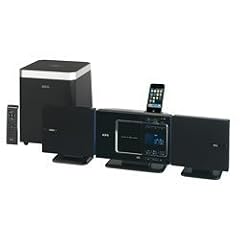 AEG MC 4451 2.1 Stereo-Kompaktanlage (CD/MP3/WMA-Player, SD-Kartenslot, 60 Watt, Apple iPod-/iPhone-Dock, USB 2.0) schwarz