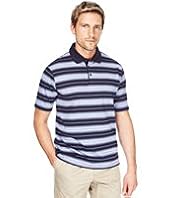 XXXL Blue Harbour Pure Cotton Varied Striped Polo Shirt