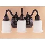 Review Murray Feiss VS8003-ORB / Murray Feiss VS8003-ORB Three-Light Canterbury Collection Vanity Strip, Oil Rubbed Bronze with Opal White Etched Glass Shades