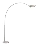 Adesso Swoop Arc Lamp, Satin Steel