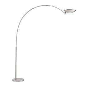 Adesso Swoop Arc Lamp, Satin Steel