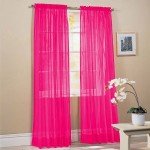 2 Piece Solid Hot Pink Sheer Window Curtains/drape/panels/treatment 60"w X 84"l