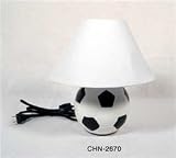 Desktop Soccer Ball Lamp with White Shade for Boys Room