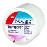 Nexcare Transpore Clear 2-Inch Wide First Aid Tape, 10-Yard Roll, 1-Count Boxes (Pack of 4)