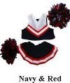 Navy Blue & Red Cheer Outfit fits 7-8 Stuffed Animals like WebkinzL'il Kinz, Beanie Babies and Teenie Teddies