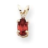 14k Diamond and Garnet Birthstone Pendant