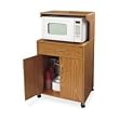 Double Microwave Cart, 25"x20"x49", Medium Oak