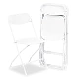 Molded Folding Chairs, Dining Height, White Chair/White Frame, 4/Ctn SMF36672WHT4