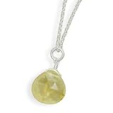 Faceted Prehnite Sterling Silver 16-inch Necklace
