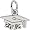 Rembrandt Charms 2012 Graduation Cap Charm, Sterling Silver