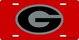 Georgia Bulldogs Red Laser Cut License Plate - SET OF 6 - Sports Merchandise