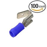 Vinyl Insulated .250 Piggyback Quick Disconnect 16-14 AWG (Blue) - 100 Per Package