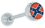 Confederate / Rebel Flag Logo Tongue Barbell Ring