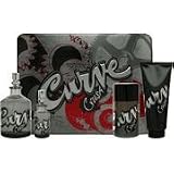 Curve Crush By Liz Claiborne - 4 Piece Gift Set for Men - 4.2 Cologne Spray, .5 Cologne Spray, 3.4 Skin Smoother & 2.6 Skin Smoother