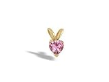 14K Yellow Gold Heart Created Pink Sapphire Pendant
