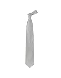 Moschino Silver and White Stripes Woven Silk Tie