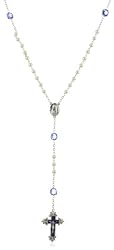 The Vatican Library Collection Blue Hand Enameled Silver-Tone Rosary