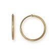 14k Yellow Gold Medium (M) Size 1" (25mm) Non-Pierced Hoop Earrings. HypoAllergenic